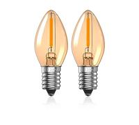 Luxvista 0.5W E14 LED Light Bulbs, C7 Night Light Bulb, 2200K Amber Warm White LED Salt Lamp Bulbs, SES Vintage Small Screw Edison Bulb, Mini E14 Candle Light Bulbs- 2Pack