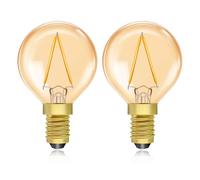 Luxvista 1.5W e14 Vintage Golf Ball Bulb, Warm White 2200K Amber LED Low Watt Light, 20W Equivalent G40 Replacement, Decorative Pack of 2