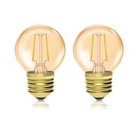 Luxvista 1.5W E27 Screw LED Light Bulb, Amber Warm White 2200K Vintage Golf Ball Shape, 20W Equivalent Low Watt, G40 Decorative Energy Saving Replacement for Indoor Lamps, Pack of 2