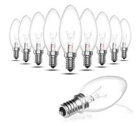 Luxvista 10 x Clear Candle Small Edison Screw Cap SES E14 Lamp Light Bulbs 42W Bulbs Classic C35 Dimmable Screw in LED Replacement Light Bulb for Chandelier, Touch Lamp, Warm White 2700K, AC 220-240 V
