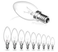 Luxvista 10 x Clear Candle Small Edison Screw Cap SES E14 Lamp Light Bulbs 62W Bulbs, Warm White 2700K, Classic C35 Dimmable Screw in LED Replacement Light Bulb for Chandelier, Touch Lamp, AC 220-240V