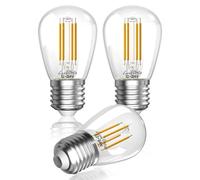 Luxvista 12V LED Light Bulbs 4W E27 Edison Screw ES Warm White 3000K Filament Vintage S14 RV Interior Bulb DC 12V-24V for Landscape RV, Yacht, Camper, Boat, Trailer, Non Dimmable (3-Pack)