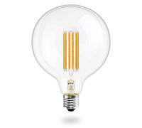 Luxvista 12W G125 E27 LED Spherical Bulb, Dimmable Warm White 2700K 125mm, ES Edison Screw Filament Globe, 120W Halogen Equivalent