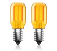 Luxvista 1W E14 LED Vintage Light Bulb Warm White,T22 Salt Lamp Bulb Small Edison Screw SES Light Bulb,2000K Tubular Orange Amber Glass Dim Night Light Bulbs,Equivalent 10W,Non-Dimmable,2-Pack