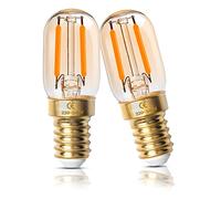 Luxvista 2W E14 LED Light Bulb Small Screw Ultra Warm White 2200K Dimmable SES Vintage Amber Glass T22 Mini Tubular Filament Bulbs Equivalent 15-20W, 2-Pack