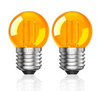 Luxvista 2W E27 LED Vintage Night Light Bulbs,G40 E27 Edison Screw Bulb,2000K Amber Dim Light Bulbs for Lamps Nighttime Healthy Sleep and Baby Nursery Light,Equivalent 40-60W,Non-Dimmable,2-Pack