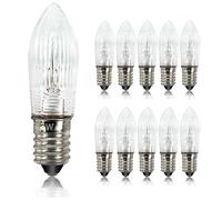 Luxvista 3W 12V E10 Candle Light Bulb DC 12V Pointed Candles Replacement Bulb for Fairy Lights 10-Pack