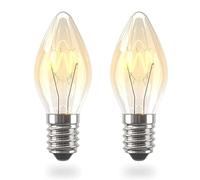 Luxvista E14 16W Screw Bulb Salt Lamp Bulb,Small Edison Screw SES C7 Light Bulb,Warm White 2700K Dimmable Amber Candle Bulb for Wax Burner 220V,Aromatherapy Lamp,Microwave,Oven,Night Light,2-Pack