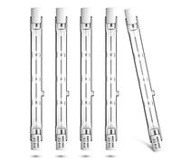 Luxvista Halogen R7s Linear Bulbs 118mm 230W Dimmable, J118 Halogen Bulbs R7s LED Replaces Bulb 118mm Security Flood Halogen Light Bulbs 118mm R7s J Type Linear Halogen Bulbs Warm White 2800K, 5-Pack