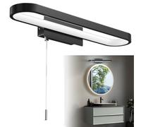 Luxvista LED Bathroom Mirror Light with Pull Cord Switch 15W, IP44 Waterproof Bathroom Wall Light with Pull Cord, Bathroom Over Mirror Light for Shaving and Makeup, Cool White 6000K