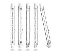 Luxvista R7S 118mm 300W Halogen Lamp Pencil Bulb Dimmable Warm White 2800K AC220-240V 5900lm J118 Linear Halogen Spotlight for Landscape Lighting, Security, 5-Pack