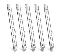 Luxvista R7S 118mm 400W Halogen Lamp Pencil Bulb Dimmable AC 220-240V 7500lm J118 Linear Halogen Spotlight for Landscape Lighting, Security (5-Pack, Warm White 2800K)