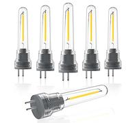 Luxvista S14 LED Bulb Outdoor Plug in, 1W Spare LED Filament Light Bulb Warm White 2700K, 2Pin-S14 Replacement Bulbs for Outside String Lights, 6-Pack