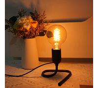 Luxvista Table Lamp with E27 Base, Triangular Vertical Lamp Holder, 50W Maximum, 1.8m Cable with Plug and Switch, AC 220-240V, Black