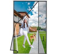 Luxvix Reversible Left Right Side Opening Wide Magnetic Screen Door, 120x220 cm for Sliding & French Doors,Heavy Duty Thicker Reinforced Mesh Bug Door Screen Magnetic Closure Black