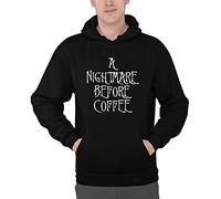 Luxyl Unisex A Nightmare Before Coffee Hoodie Black Small