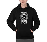 Luxyl Unisex Don't Worry, I Have a Plan (Critical Failure) Hoodie Black Medium