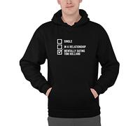 Luxyl Unisex Mentally Dating Tom Holland Hoodie Black Small
