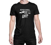 Luxyl Unisex Never Gonna Give You AWP T-Shirt Black Medium