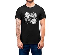 Luxyl Unisex The Dice Giveth, The Dice Taketh D20 Success Failure T-Shirt Black X-Large