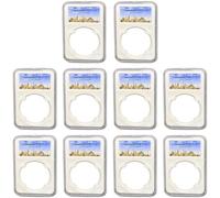 Luxylei 10pcs Coin Slab Snap Display Holder, White Coin Cases for Collectors Coin Display Box Plastic Dollar Coin Holder with Clear Cases