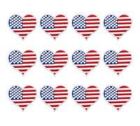 Luxylei 12pcs Dust Usa United States American Heart Flag Embroidered Patch Us Army Military Uniform Costume Red Heart Peace Emblem Election