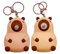Luxylei 2 Pcs Capybara Keychain Cute Bubble Blowing Capybara Squeeze Ball Toys Keyring Bag Pendant for Birthday Party Favor Decor Supplies