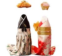 Luxylei 2pcs Japanese Kimono Bottle Cover with Hats Wine Bottle Sleeve Protector Champagne Bottle Dress for Wine Cabinet Decoration