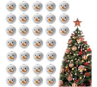 Luxylei 30pcs Wooden Beads Snowman Smile Face Wood Round Ball with Hole Christmas Snowman Head Beads for Diy Craft Art Jewelry Making 20mm