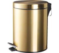 Luxylei 5l Stainless Steel Silent Small Steel Step Trash Can Wastebasket Hotel Metal Waterproof Garbage Can Dust Bin for Kitchen Bathroom