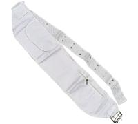 Luxylei Adjustable Ihram Belt with Bum Bag for Hajj & Umrah, White Cotton Pilgrim Belt with Front Pockets and Zippered Compartments, White