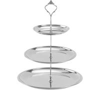 Luxylei Cake Stand, 3 Tiers Stainless Steel Cupcake Stand, Silver Serving Tray Cake Holder Cake Display Stand for Afternoon Tea Decorations