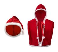 Luxylei Christmas Santa Claus Costume for Men's Xmas Sexy Short Red Hooded Cape with Hat Set Outfit Dress Up Christmas Clause Accessories