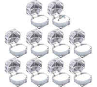 Luxylei Clear Plastic Ring Boxes 10pcs Crystal Earrings Jewelry Storage Boxes Display Organizer Case with Foam Insert for Jewelry