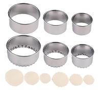 Luxylei Cookie Cutter 6pcs Round Biscuit Mold Flower Edge Dumpling Skin Cutters Stainless Steel Circle Scone Cutter for Dough Pastry Donut