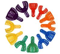 Luxylei Dental Tooth Trays 12pcs Colorful Dentist Plastic Teeth Holder Dental Impression Trays Dentistry Accessory Tools