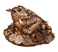 Luxylei Fortune Frog Statue Feng Shui Money Frog Basin Statue Wealth Frog Good Luck Prosperity for Home Car Decoration