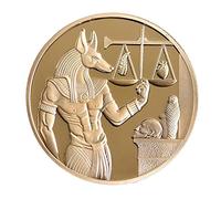 Luxylei Gold Plated Egypt Death Protector Anu oin 1pc Copy Coins Egyptian Commemorative Coins Collection Gift