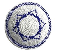 Luxylei Handmade Knitted Kippah for Men Classic Jewish Skullcap Hat Traditional Yarmulke Hat Round Head Jerusalem Hat