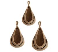 Luxylei Hanging Fruit Baskets for Kitchen, 3 Pcs Wall Hanging Basket, Handwoven Hanging Holder Teardrop Home Produce Basket for Fruits Vegetable Storage