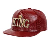 Luxylei Leather Baseball Cap Unisex King Pattern Hip-hop Hats Spring Autumn Outdoor Adjustable Casual Baseball Caps Sunscreen Hat