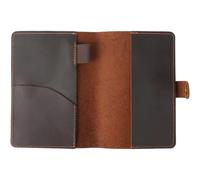 Luxylei Leather Journal Cover for Field Notes, Handmade Vintage Cow Leather Notebook Cover with Pen Holder for 3.5" X 5.5" Refillable Notebooks