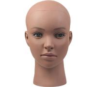 Luxylei Mannequin Head Bald Afro Female Cosmetology Manikin Head for Wigs Making Wig Display Hat Display Glasses Display Hairdressing Training Head