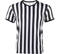 Luxylei Mens Official Umpire Jersey Pro Ref Officiating Referee Shirt Black and White Stripe V-neck Referee Shirt for Basketball Football Soccer