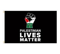 Luxylei Palestinian Lives Matter Flag Polyester Free Palestine Flag Decoration All Weather Outdoor Garden Yard Palestine Flag