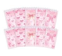 Luxylei Pink Bow Spiral Notebook 10pcs Portable Coil Notebook Mini Notepad Back to School Gift Supplies School Office Stationary