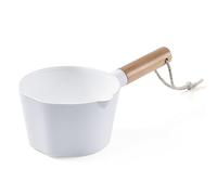 Luxylei Plastic Water Ladle Dipper with Long Wood Handles Water Scoop, Shampoo Ladle Cup, Bath Spoon Home Essential for Kitchen Bathroom Garden
