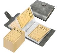 Luxylei Seed Packets Envelopes, Seed Storage Organizer Binder with 50pcs Resealable Self Sealing Seed Saving Envelopes Garden Seed Storage