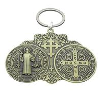Luxylei St Benedict Medals, Metal Saint Benedict Pendant, Christmas Vintage Cross Medal for Door Wall Desk Display, Catholic Protection Art Decor