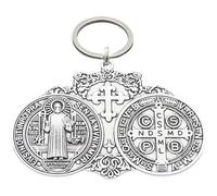 Luxylei St Benedict Medals, Metal Saint Benedict Pendant, Christmas Vintage Cross Medal for Door Wall Desk Display, Catholic Protection Art Decor